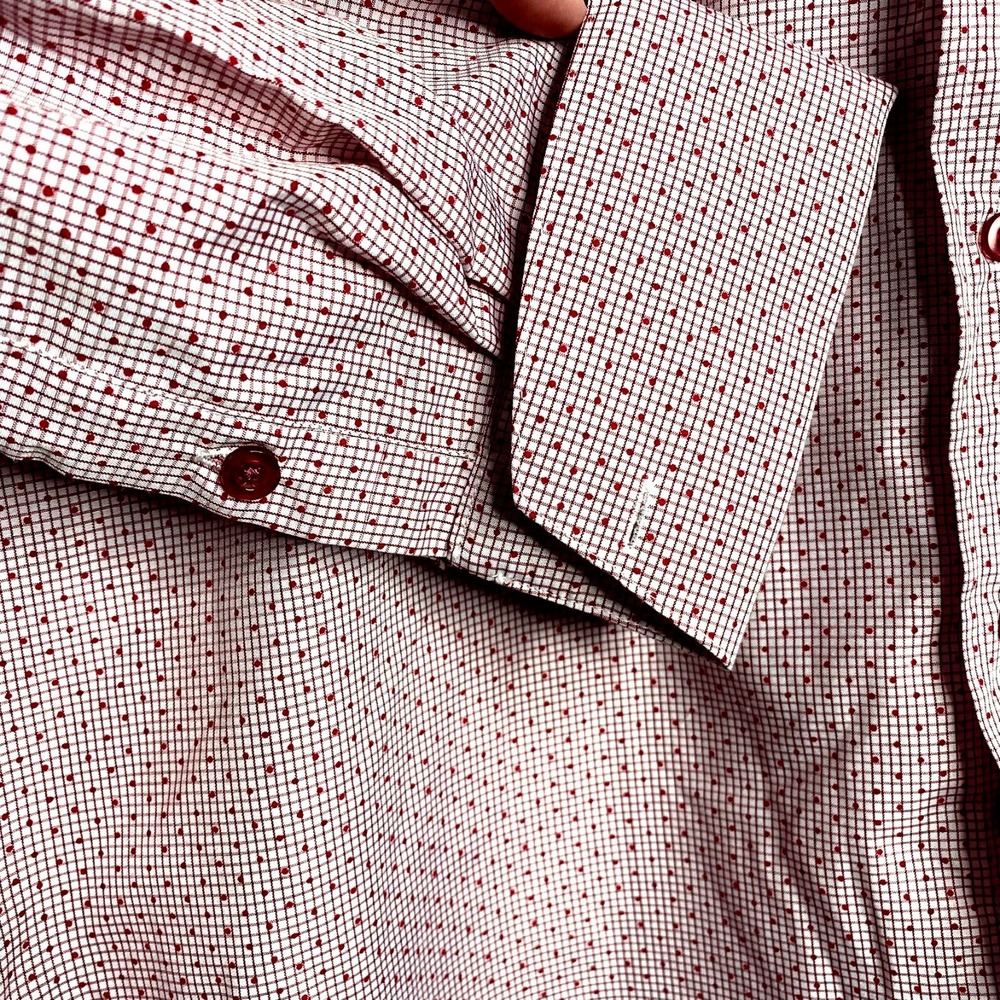 Christopher Tanner Shirt Men's Size 17.5 34/35 Red White Button Up‎ Long Sleeve - Picture 4 of 7